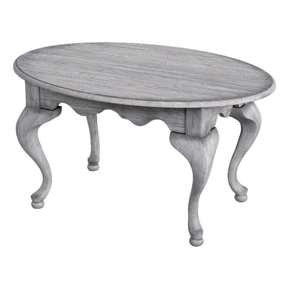 Beaumont Lane Wood Traditional Oval Gray 4 Legs Coffee Table