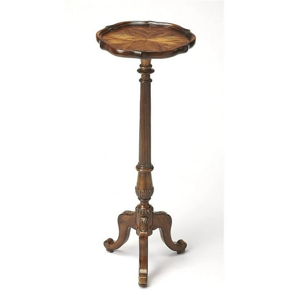 Beaumont Lane  Wooden Pedestal Plant Stand in Vintage Oak