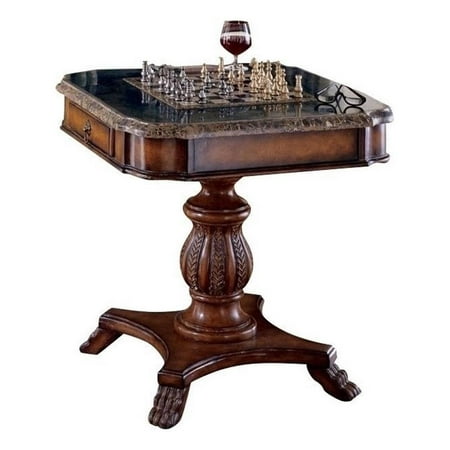 Beaumont Lane Wood Brown Game Table Circular Reversible 31" W x 30" D Unassembled