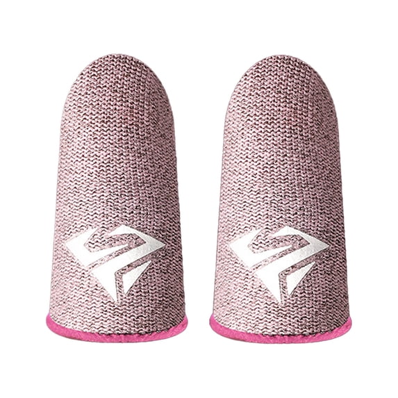 Beauos 1Pair Gaming Finger Sleeves Anti Sweat, Breathable Touchscreen Mobile Game Gloves for Phone Gaming Enhanced Precision Control (Pink1)