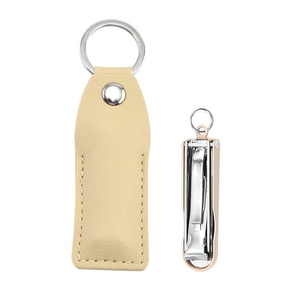 Beauos Beauty Tools, Nail Clippers, Portable Nail Clippers Stainless Steel Foldable Nail with Leather Case, Ultra Slim Travel Design