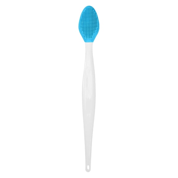 Beauos Beauty Tools Reusable Pore Scrubber Double Soft Silicone Pore Brush Nose Exfoliator Scrubbing Cleaning Beauty Tool Smooth Skin Long Handle Nasal Blackhead Remover, Silicone Blackhead Brush Blue