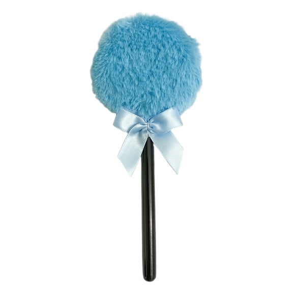 Beauos Blue Lollipop Powder Puff, Long Handle Body Powder Applicator, Washable Microfiber Puffs for Loose Powder, Reusable Cotton Puffs, 1-Pack