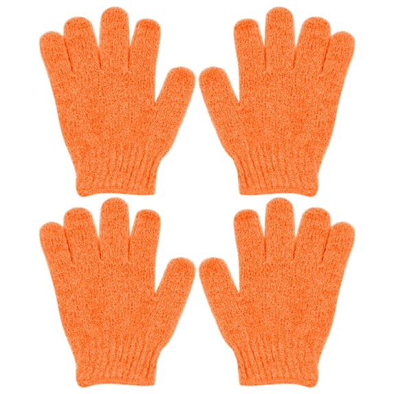 Beauos 4 Pcs Exfoliating Shower Gloves Double Sided Exfoliating Bath Gloves Deep Clean Dead Skin for Spa Massage Beauty Skin Shower Body Scrubber Bathing Accessories, 2 Pairs of Gloves