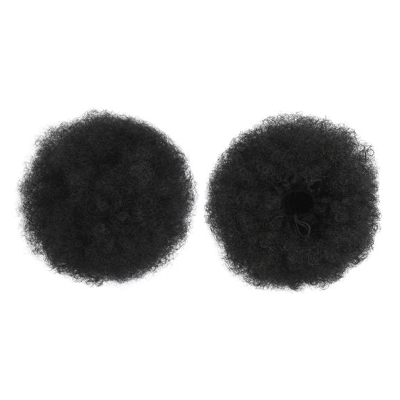 Beauos Clearance Drawstring Ponytail Extension for Black Women, Premium Medium Short Synthetic Puff Ponytail for Natural Hair, Clip on Kinky Drawstring Curly Ponytail Bun, 1X Fluffy Hair Set