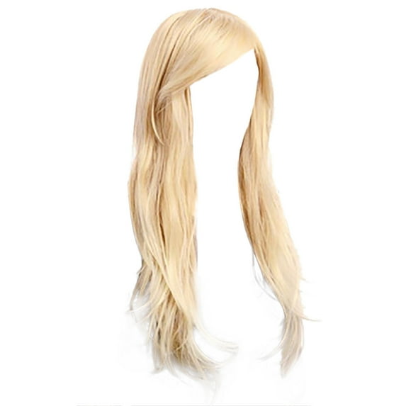 Beauos Clearance Fashion Synthetic Golden Long Straight Hair Cosplay Micro-Volume Long, Wigs for Women Clearance Sale, 1 Wig