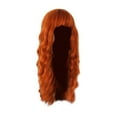thumbnail image 1 of Beauos Clearance High Temperature Silk Wig with Bangs Long Curl Water Ripple Fiber Long Hair Orange Wool Curl Long Wig, Wigs for Women Clearance Sale, 1*Wig, 1 of 8