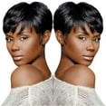 thumbnail image 1 of Beauos Clearance Sexy Wig Cool Women's Styling Wig Wig Short Full Black Fashion Wig Wig, Wigs for Women Clearance Sale, 1 Wig, 1 of 9