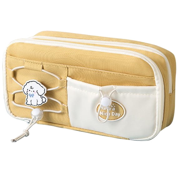 Beauos Cute Pencil Case, Aesthetic Pen Pouch, Colored Pencil Bag with Zipper, Stationery Storage and Organizer