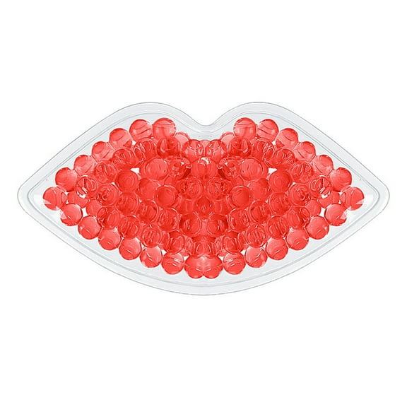 Beauos Lip-Shaped Ice Gel Pack (Red) - 5ml Reusable Hot Cold Compress, Multipurpose Gel Bead Pack, Gentle on Skin, Small Area Application