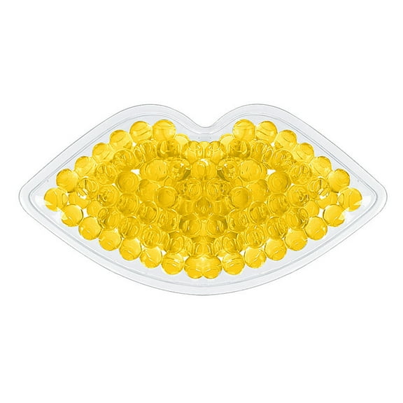 Beauos Lip-Shaped Ice Gel Pack (Yellow) - 5ml Reusable Hot Cold Compress, Multipurpose Gel Bead Pack, Gentle on Skin, Small Area Application