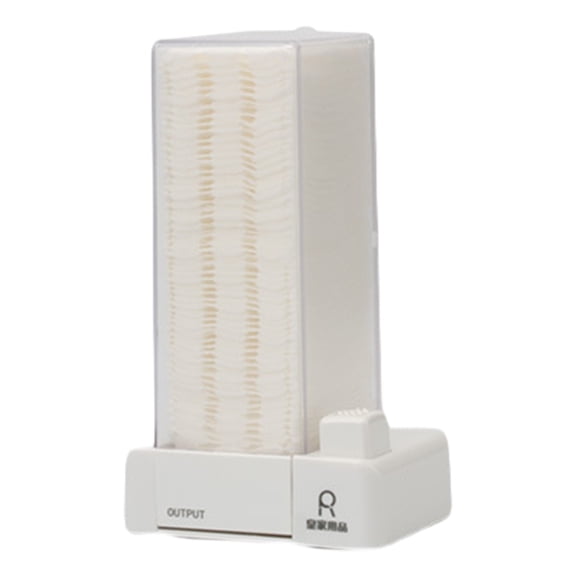 Beauos Makeup Pad Dispenser with Cotton - One-Press Square Pad Holder with Non-Slip Base, Translucent PC Organizer, 1 Pack