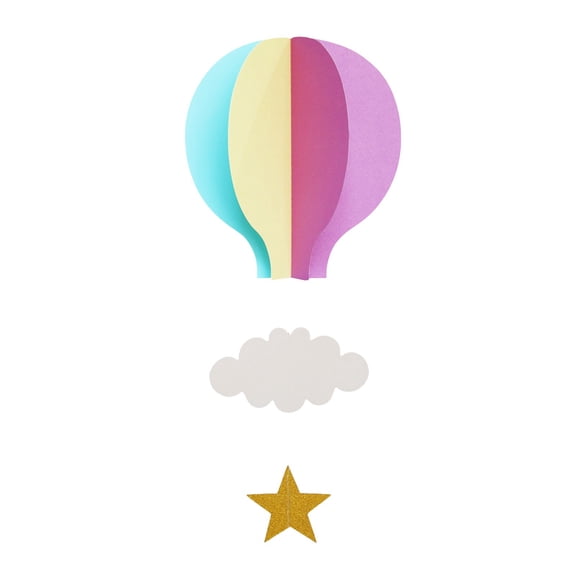 Beauos Purple Hot Air Balloon Hanging Decor Paper Cloud Garland for Graduation Birthday Party Nursery Ceiling Decor (1Pcs, 7.5X7In)