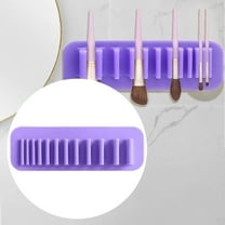 Beauos Silicone Makeup Brush Holder - Purple, Wall Mounted Rack for Drying & Organizing, Compact Storage, Safe for Walls, 1 Pack