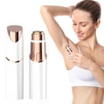 thumbnail image 1 of Beauos White Lipstick-Shaped Facial Hair Removal for Women, Portable Trimmer, Painless for Upper Lips/Chin, USB Rechargeable with LED Light, Stainless Steel, 1 of 9