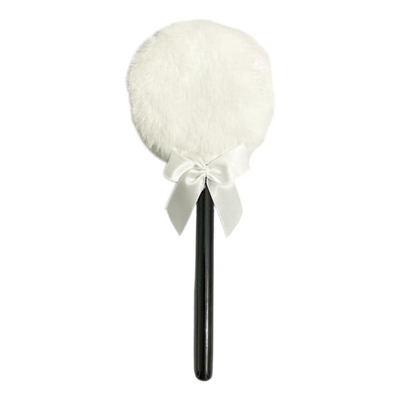 Beauos White Lollipop Powder Puff, Long Handle Body Powder Applicator, Washable Microfiber Puffs for Loose Powder, Reusable Cotton Puffs, 1-Pack