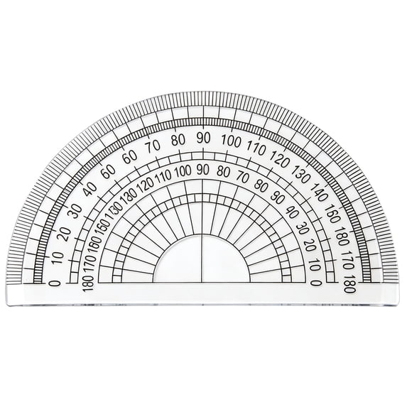 Beauos White Protractor with 180 Degree Scale and Clear Markings, Plastic Angle Measuring Tool for Math and Geometry Class (1Pcs, 5In)