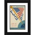 thumbnail image 1 of Beauparlant 11x14 Black Ornate Wood Framed Double Matted Museum Art Print Titled: Elmhurst Flag Day (1939), 1 of 5