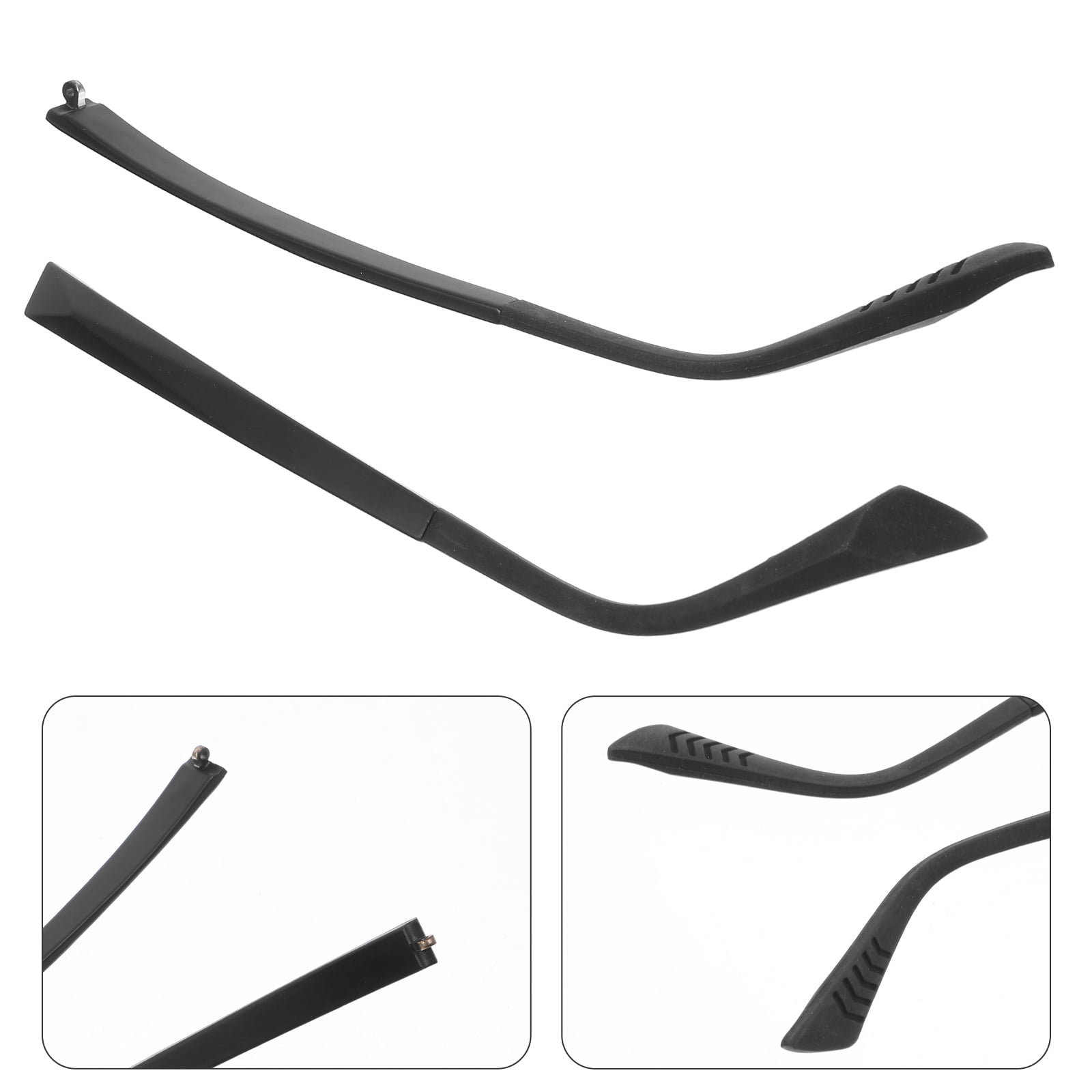 1 Par 6.5cm Black Slcone Ear Hook Glasses End Eyeglass Temple Tp Ant Non Slp Frame Readng - Foto 6