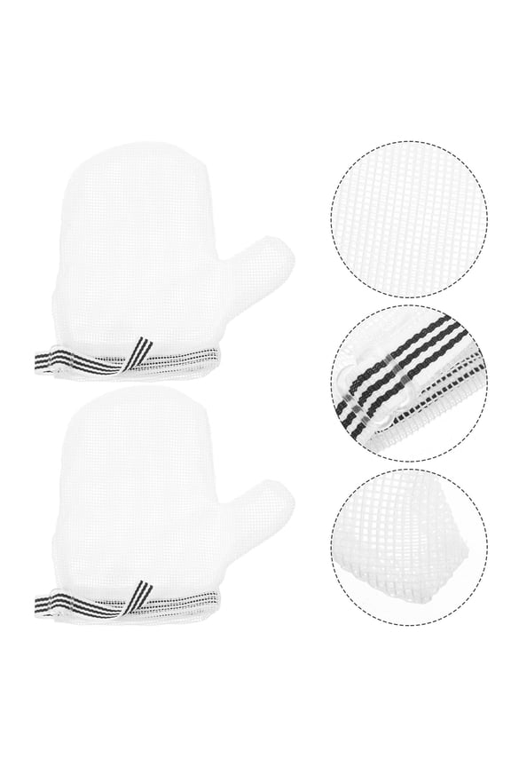 Anti-Thumb Sucking Gloves White Nylon Breathable for Protective Use 1Pair