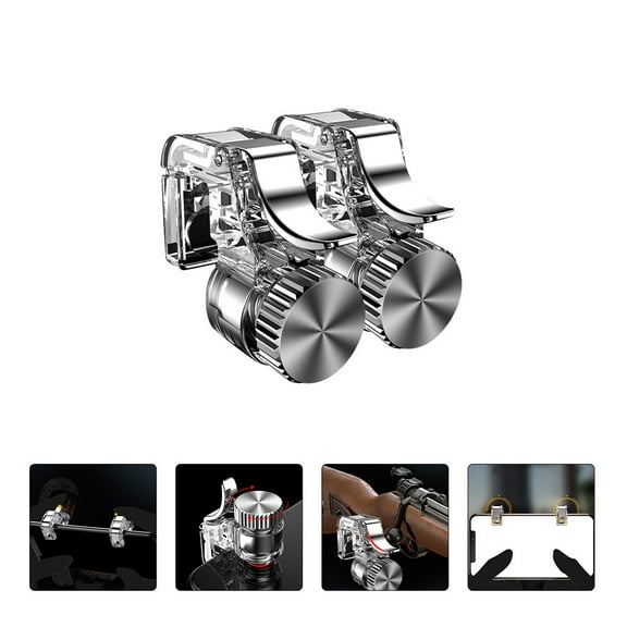 Beaupretty 1Pair Durable Plated Silver Game Controller Triggers with Adjustable Jaw for Mobile Phones