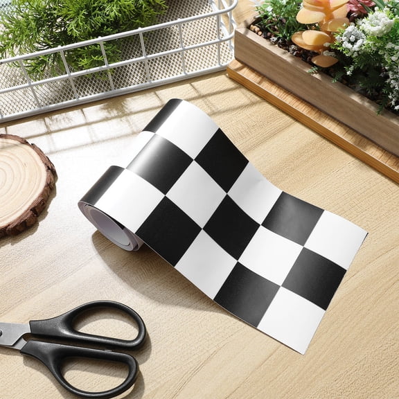 Beaupretty Checkered Pattern Bulletin Board Border Sticker Multi-colored PVC Wall Decoration for Office 1 Roll