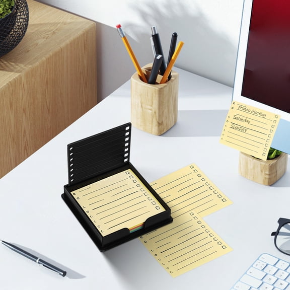 Beaupretty 1 Set Memo Holder For Desk Black Paper Note Storage Compact And Sturdy Office Supplies
