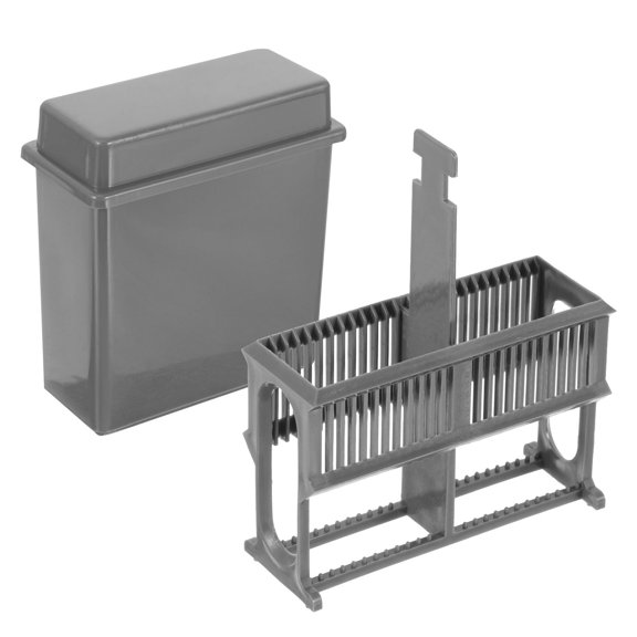 Beaupretty Durable Plastic Microscope Slides Storage Rack Grey for Laboratory 1Set