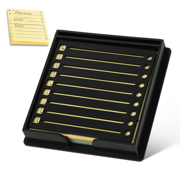 Beaupretty Sturdy Black Memo Pad Holder with Organizing Templates for Office 1Set