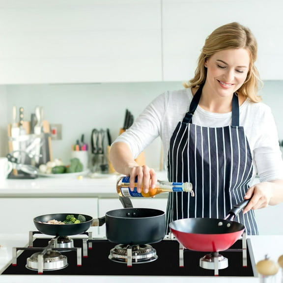 Beaupretty Gas Stove Burner Liners Stove Top Liner PTFE 1 Set Burnt Food and Grease Resistant