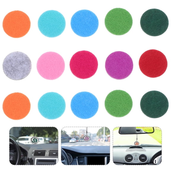 Beaupretty 100Pcs Assorted Color Diffuser Pads for Necklace Thick Absorbent Replacement Felt Pads