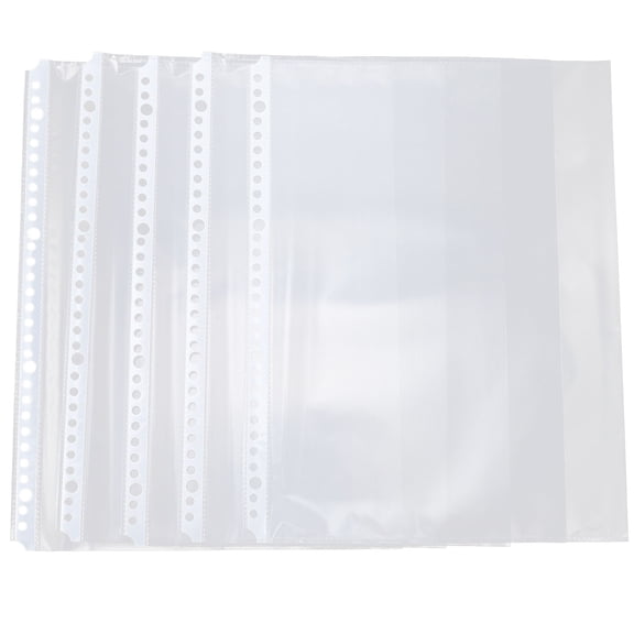 Beaupretty Clear Binder Inner Page Protectors 30 Holes Transparent Plastic for Document Storage