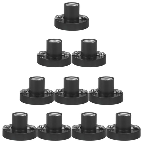 Beaupretty 10Pcs Versatile Black Bulb Socket Lamp Base for Home Office and Classroom