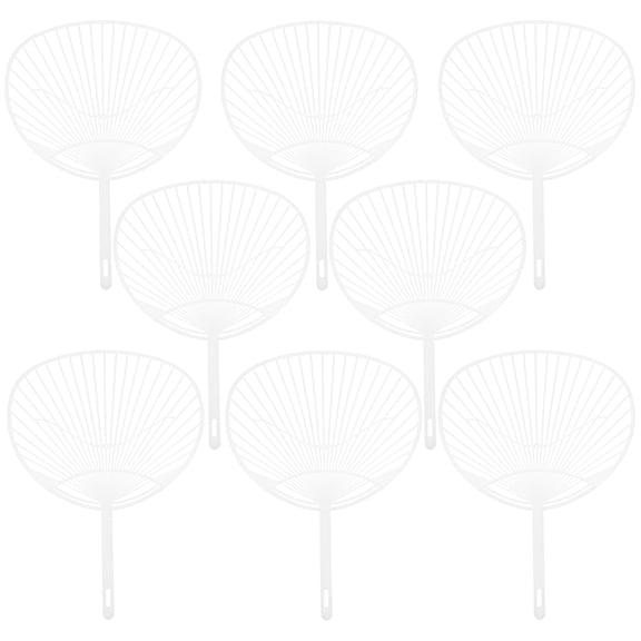 Beaupretty 10Pcs Fan Framework White Plastic DIY Supplies for Hand Held Fan Making