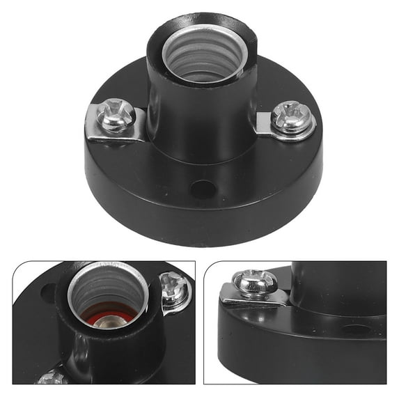 Beaupretty Bulb Socket Holder Black Plastic for Home Screw Design 10Pcs