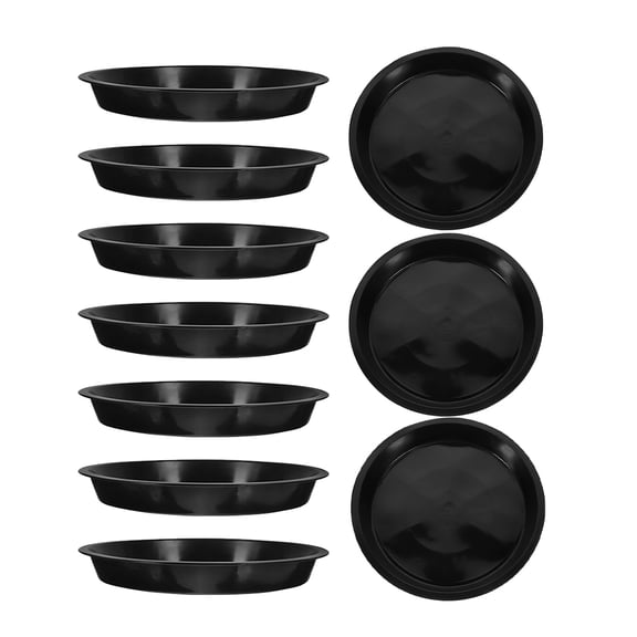 Beaupretty Round Black Plastic Plant Trays, Water Catcher and Soil Collector, 10Pcs