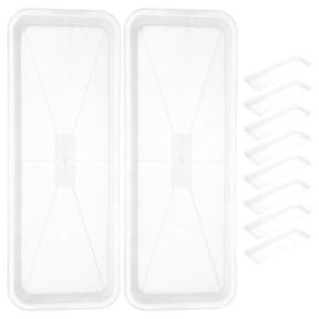 Beaupretty Durable Plant Drainage Trays, White PP, Rectangular, for Indoor and Outdoor Use 10Pcs