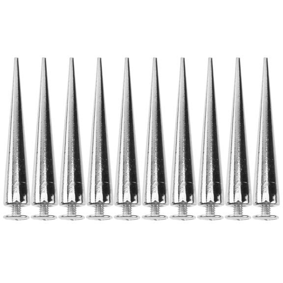 Beaupretty 10Pcs Silver Alloy Punk Cone Spikes Screwback Studs DIY Craft Accessories