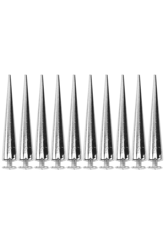 10Pcs Silver Alloy Punk Cone Spikes Screwback Studs DIY Craft Accessories