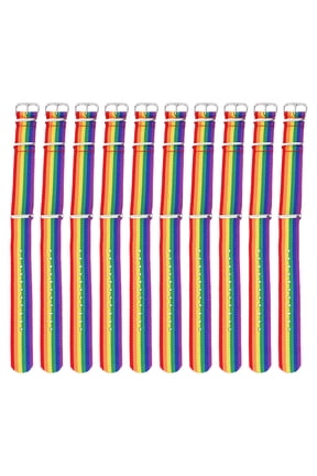 10Pcs Rainbow Hand Bangles Bracelets Multi Canvas Jewelry Decoration For Parties