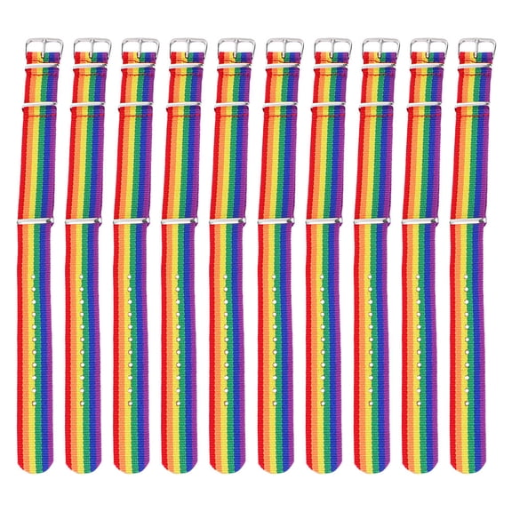 Beaupretty 10Pcs Rainbow Hand Bangles Bracelets Multi Canvas Jewelry Decoration For Parties