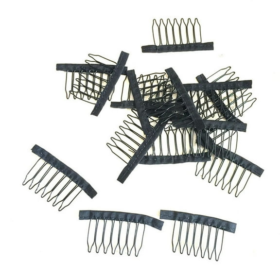Beaupretty 10Pcs Steel Tooth Wig Clips Black for Lace Caps and Salon Decoration