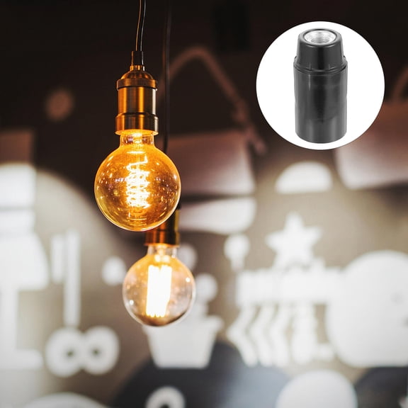 Beaupretty Replacement E14 Lamp Holder Black Bakelite Practical and Stylish 10Pcs