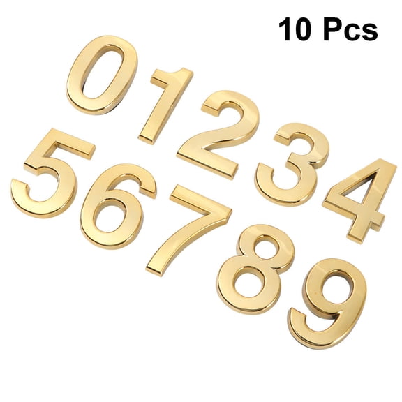 Beaupretty 10Pcs Modern Golden Metal Numbers for House Address Sign Hotel Doorplate