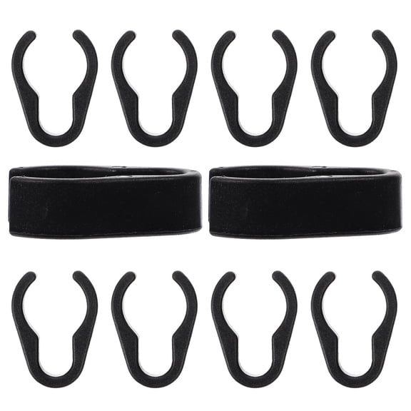 Beaupretty Black Plastic Mic Cable Holder Tough Organizer for Home 10Pcs