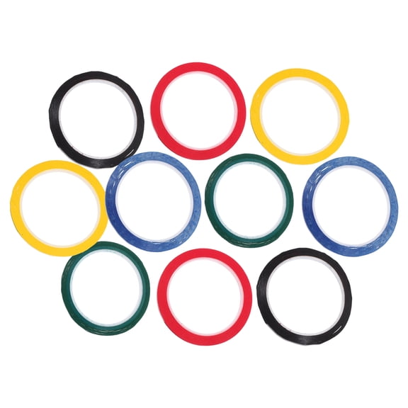 Beaupretty 10Pcs Color Marking Line Tape Assorted Color Acid Alkali Resistant Office Tape
