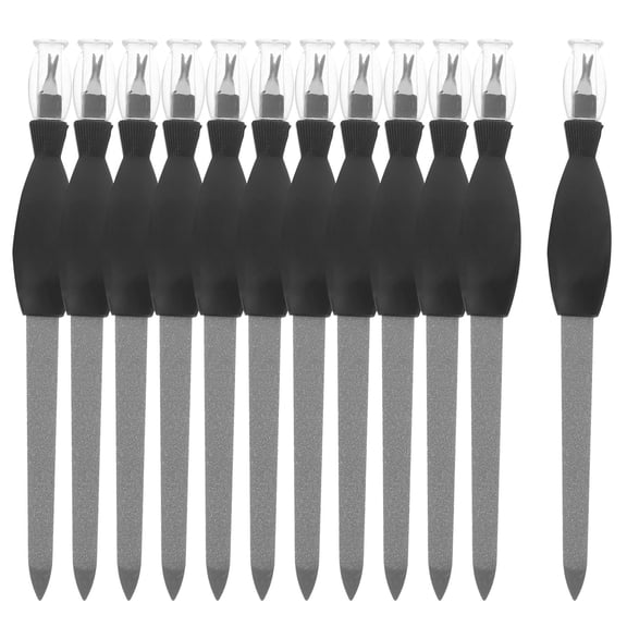 Beaupretty Professional Cuticle Pusher Manicure Tools Black 12Pack Stainless Steel Dead Skin Pusher