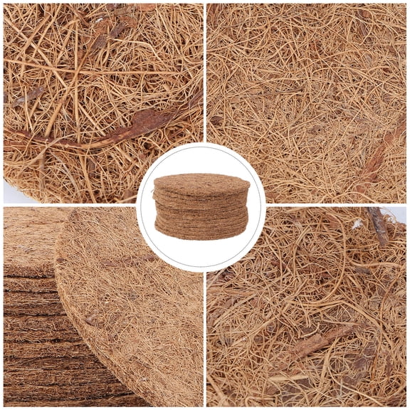 Beaupretty 12Pcs Coconut Coir Bird Grass Mat Golden Breathable Easy Dry Nest Accessory