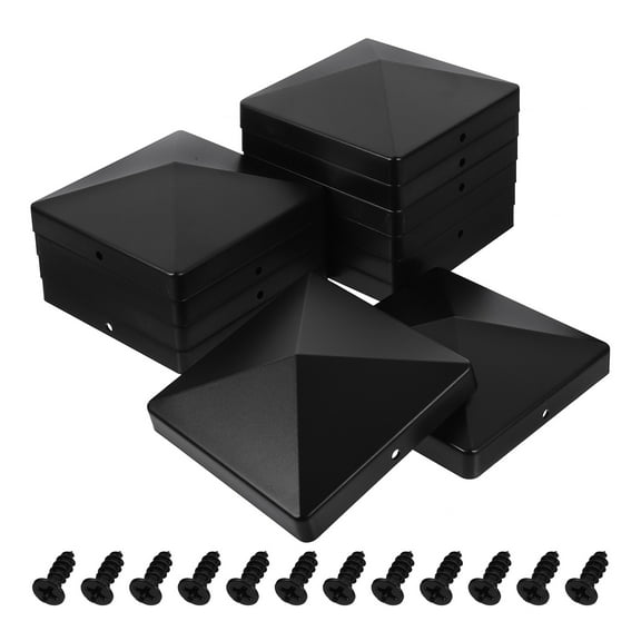 Beaupretty 12Pcs Black Plastic Post Protector Smooth Edges for Garden Fence Posts