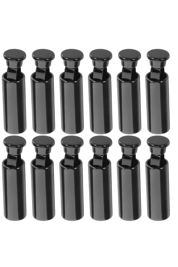 12Pcs Black Cord End Caps Metal Drawstring Stoppers for Pants and Hoodies
